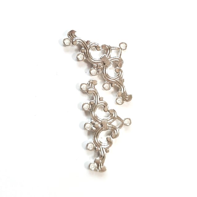 Decorative Bar End 5 Row Silver Plated