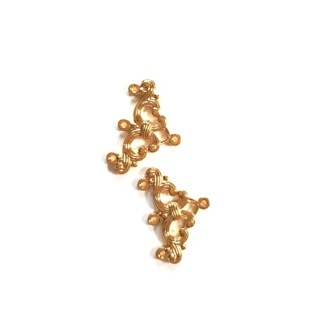 Decorative Necklet End 3 Row Gold Plate