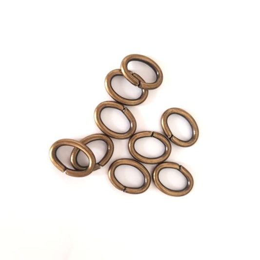 Jump Ring Oval 8x6mm Antique Brass Thick