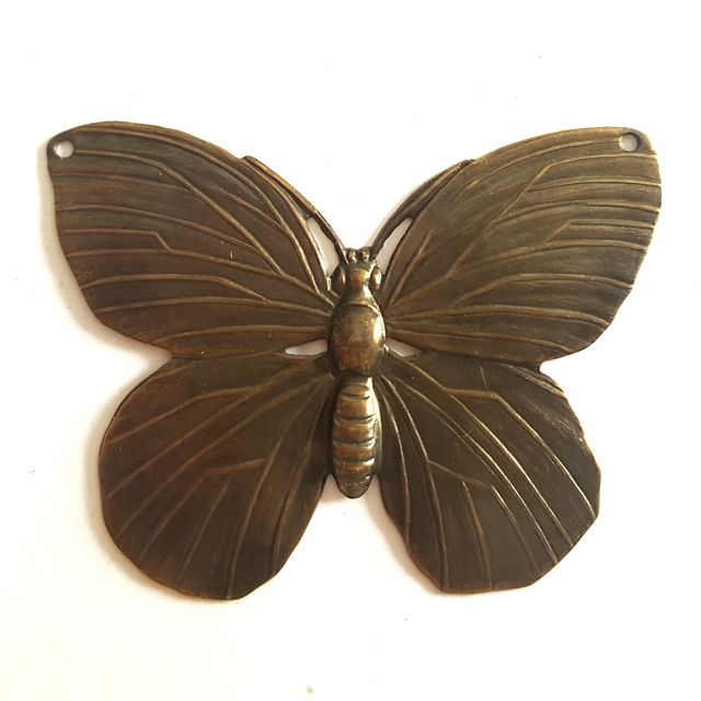 Brass Stamping Butterfly Large Antique Brass 50mm