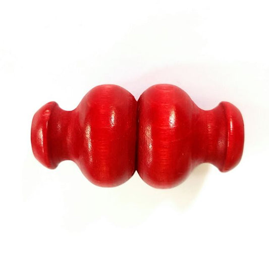 1970s Wooden Bead Red Caterpillar  51x25mm