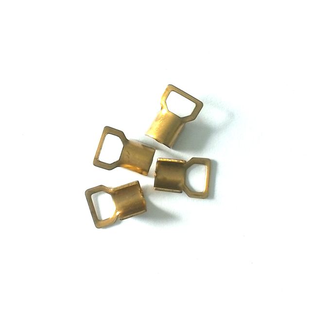 Leather Cord End Large Brass 6x10mm