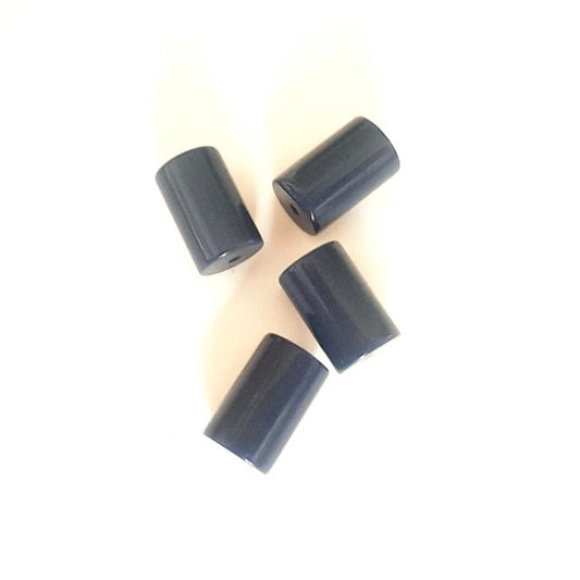Lucite Bead Navy Blue Barrel 16x9mm