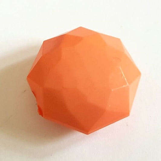 Plastic Bead Salmon Hexagon 25mm