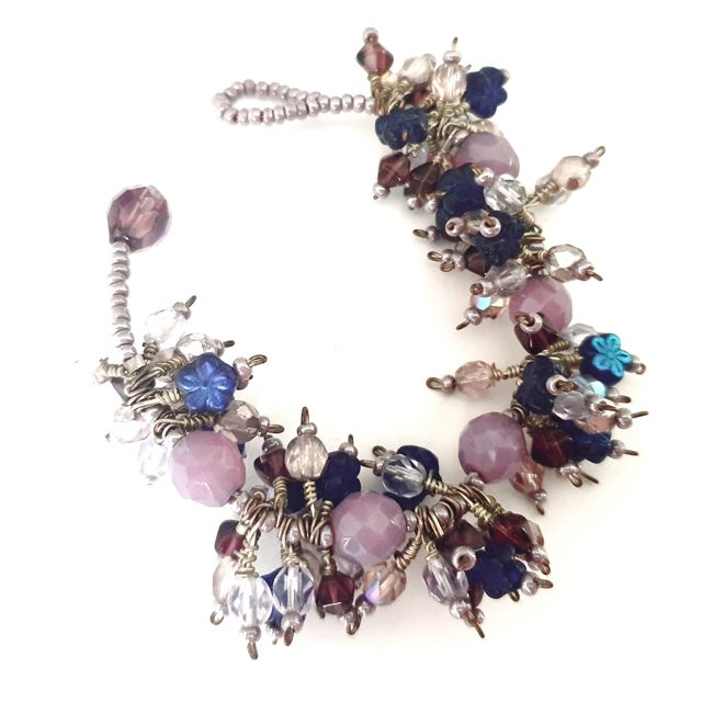 DIY Kit Ooh La La Wire Wrapped Cluster Bracelet Amethyst