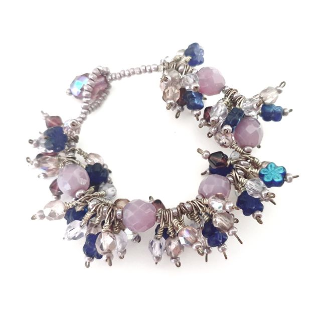 DIY Kit Ooh La La Wire Wrapped Cluster Bracelet Amethyst