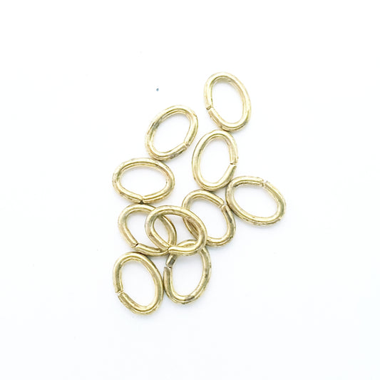 Jump Ring Oval 8x6mm Brass Thick