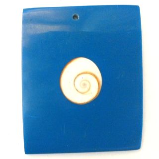 Resin Shell Blue Pendant 55x40mm