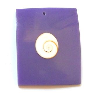 Resin Shell Purple Pendant 55x40mm