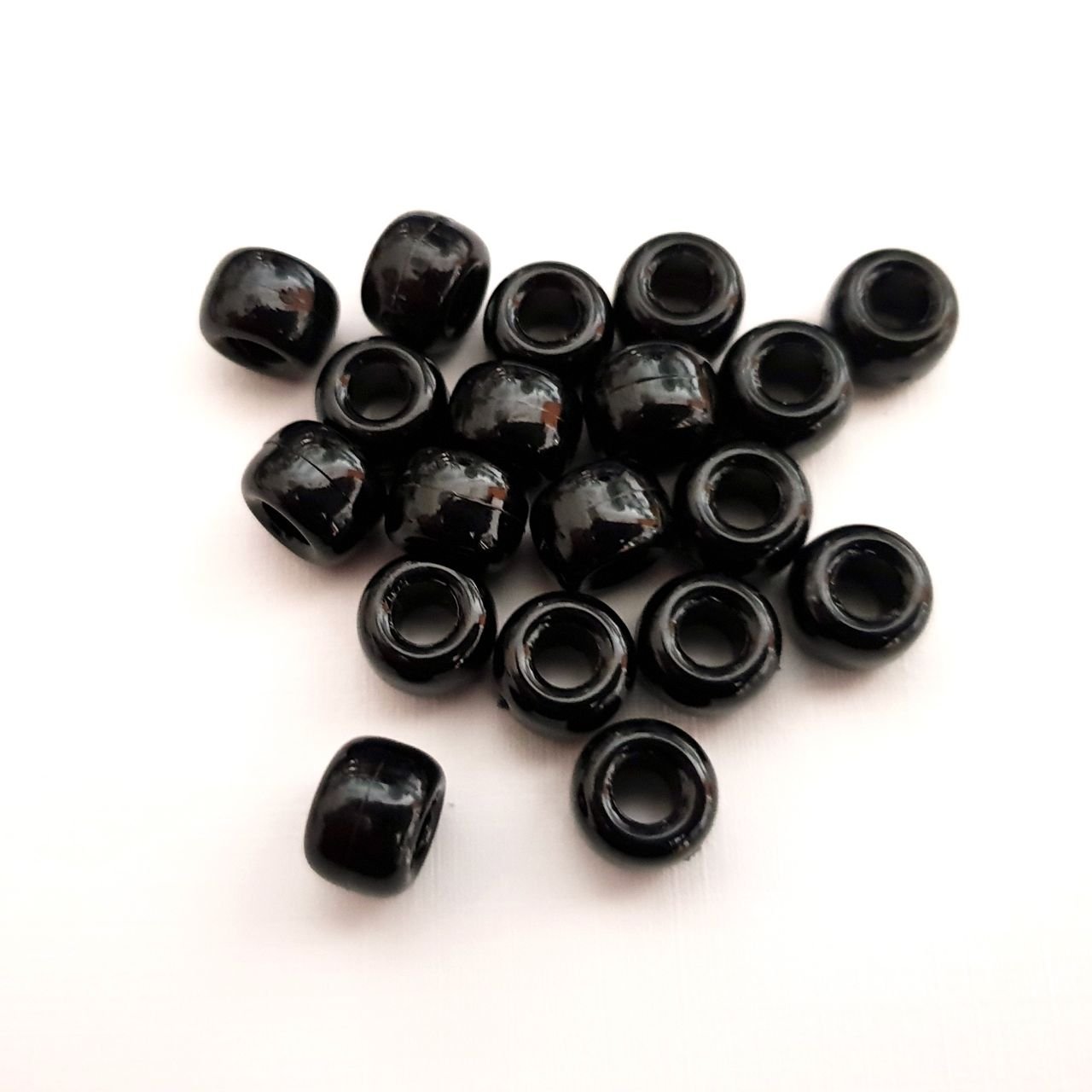 Plastic Pony Bead Black 9mm