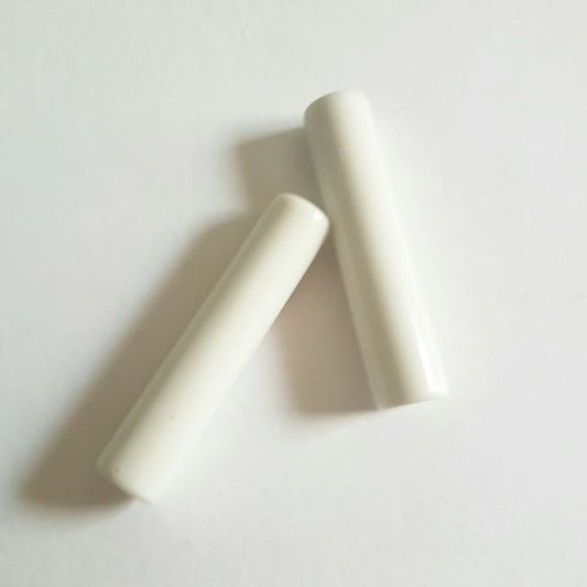 Lucite Bead White Tube 57x10mm