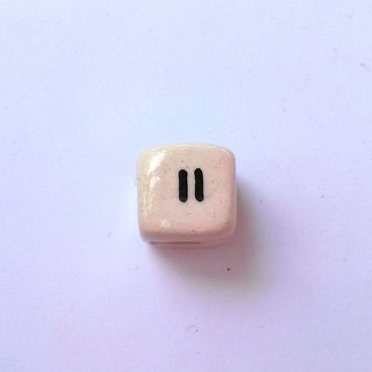 Ceramic Bead Cube 20mm Original 1970s