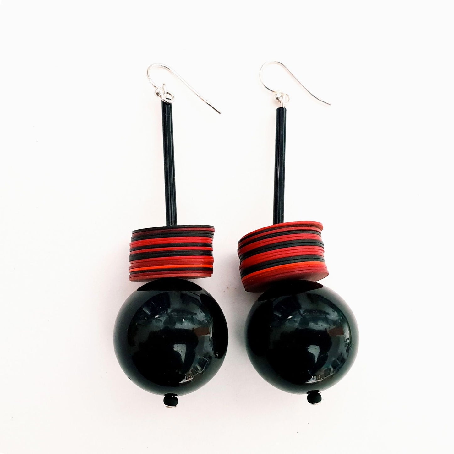 Recycled Plastic Disc Earrings 8cm