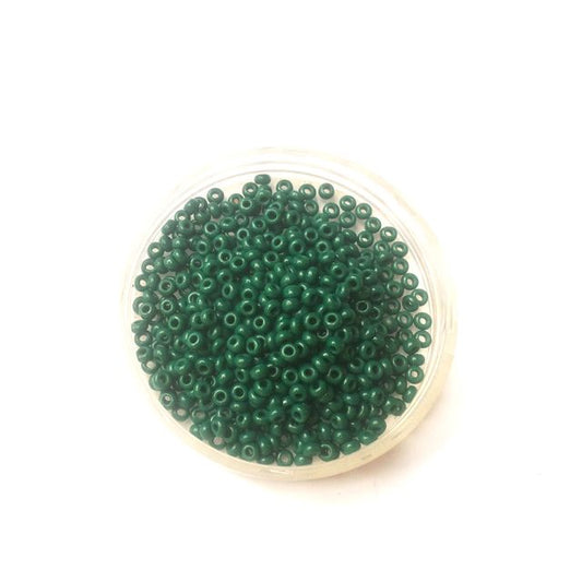 8 0 Czech Seed Bead Green - Duck Opaque