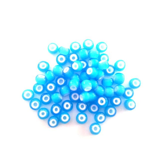 Seed Beads White Heart Turquoise 6mm