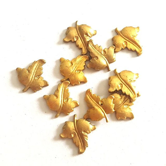 Leaf Small Left Brass Stamping 10mm