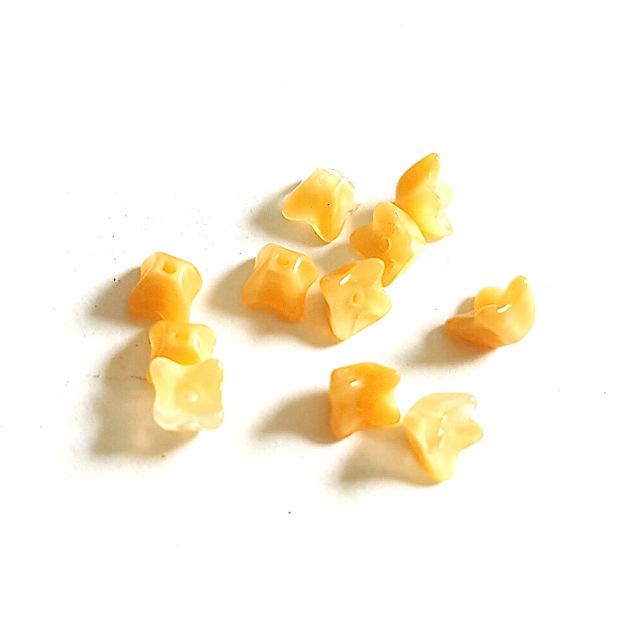 Camel Cupped Bell Flower 6mm Mix Czech Glass Bead