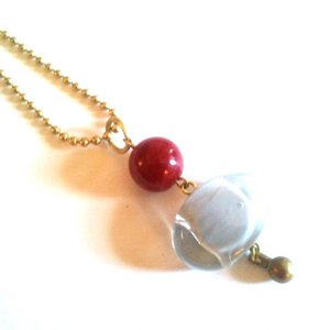 Handmade Glass Sommerso Pendant Grey Cherry Red