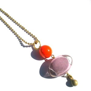 Handmade Glass Sommerso Pendant Muted Purple Orange