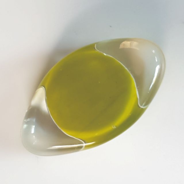 Handmade Sommerso Glass Slab 22x40mm Chartreuse Clear Large