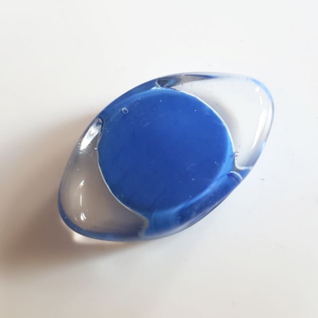 Handmade Sommerso Glass Slab 18x30mm Cobalt Clear Medium