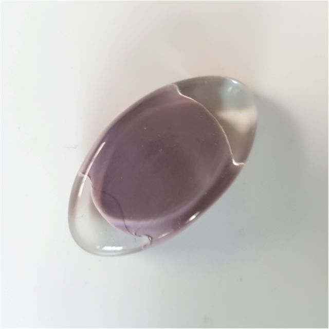 Handmade Sommerso Glass Slab 16x25mm Muted Purple Clear Small
