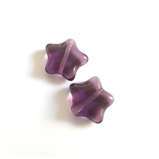 Amethyst Star 12mm Transparent Czech Glass Bead