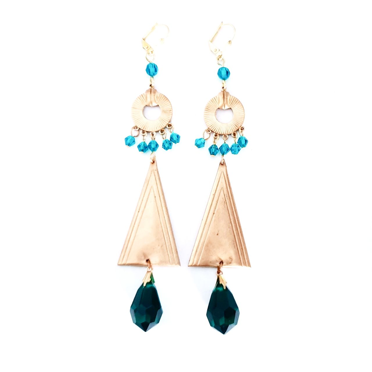 Boheme Crystal Earring Chandelier Drop Teal