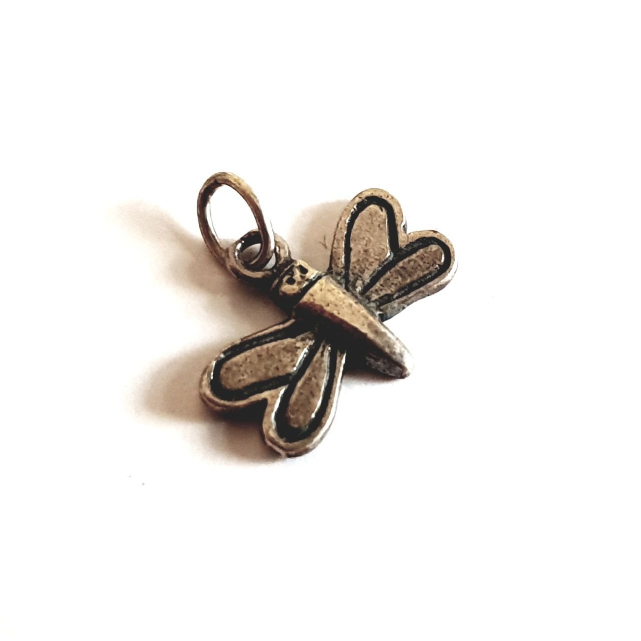 Charm Small Butterfly Sterling Silver Ox 10x12mm