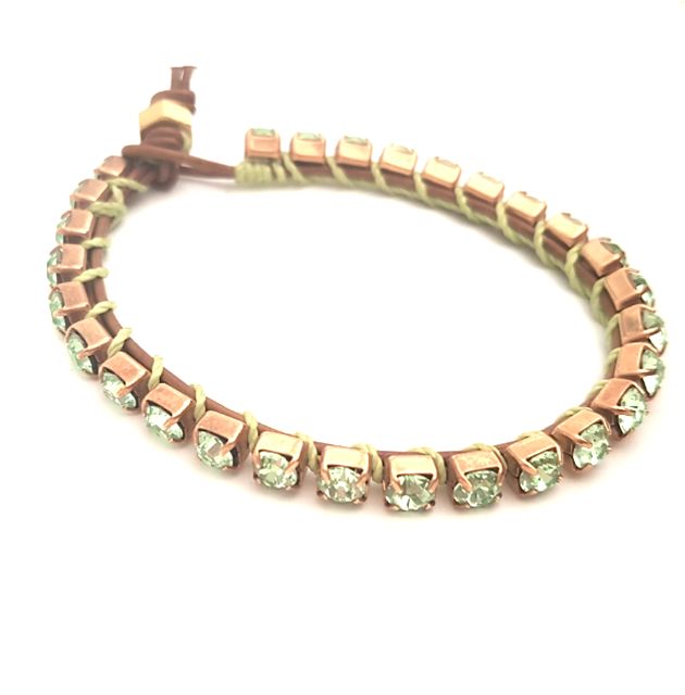 Femme Luxe Bracelet Swarovksi Crystal Yoga Wrap Chrysolite