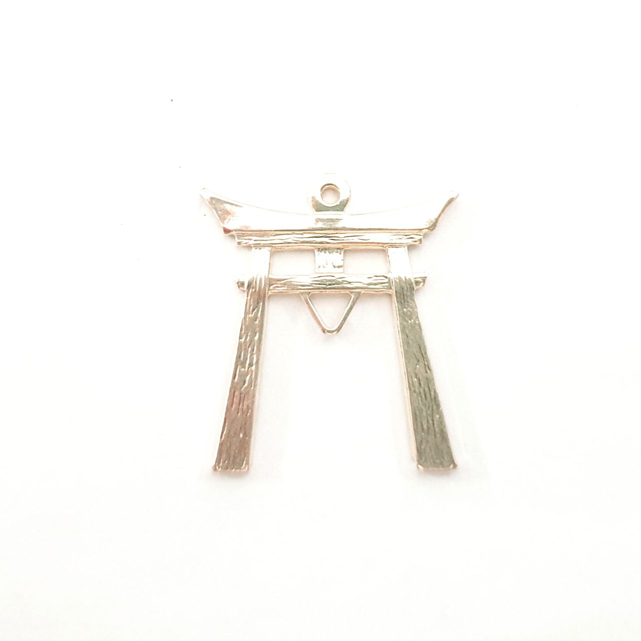 Charm Temple Gate Champagne Silver Plated Stamping