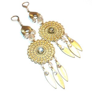 Drop Flat Long Oval Paddle Raw Brass 30mm