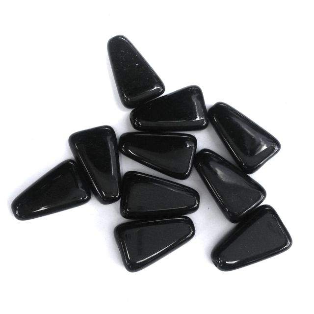 Triangle Deco 6x16mm Black Opaque Czech Glass Bead