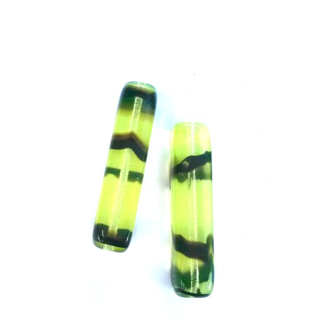 Tube 30x7mm Olive Green Animal Print Zebra