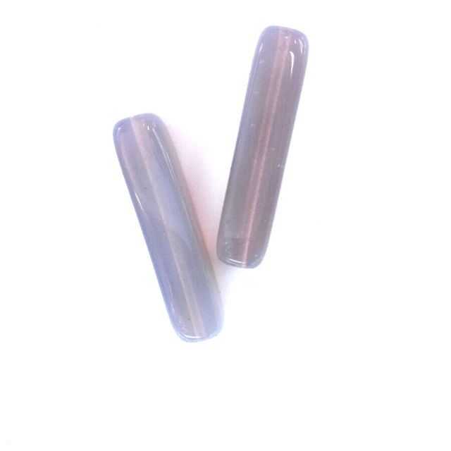 Tube 30x7mm Amethyst Opalino Czech Glass Bead
