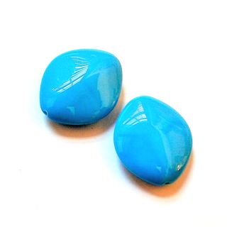 Turquoise Oval Twist Turquoise 27x23mm |Pack of 2