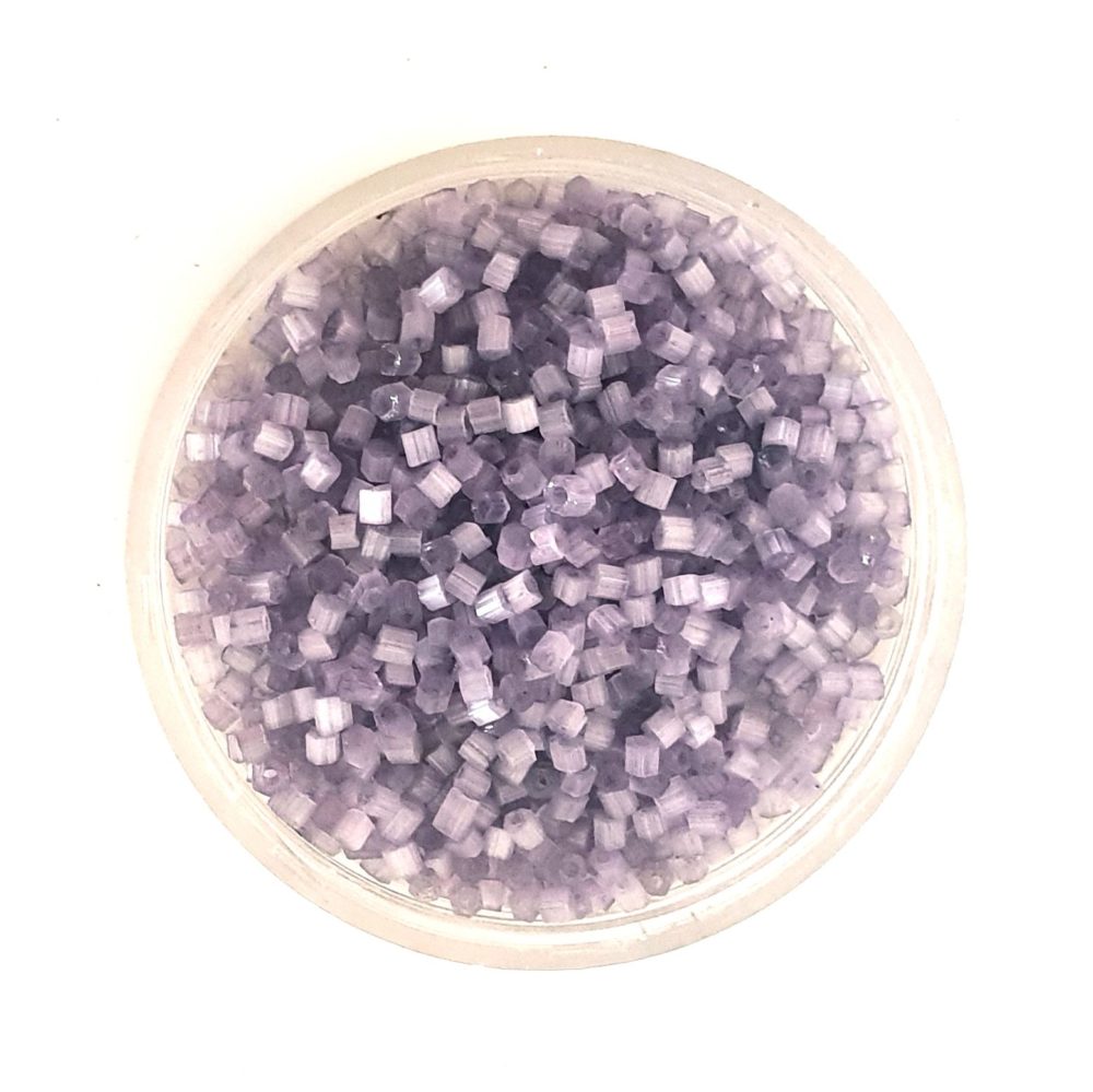 10 0 Lavender Solgel Satin Two Cut Hex Czech Seed Beads