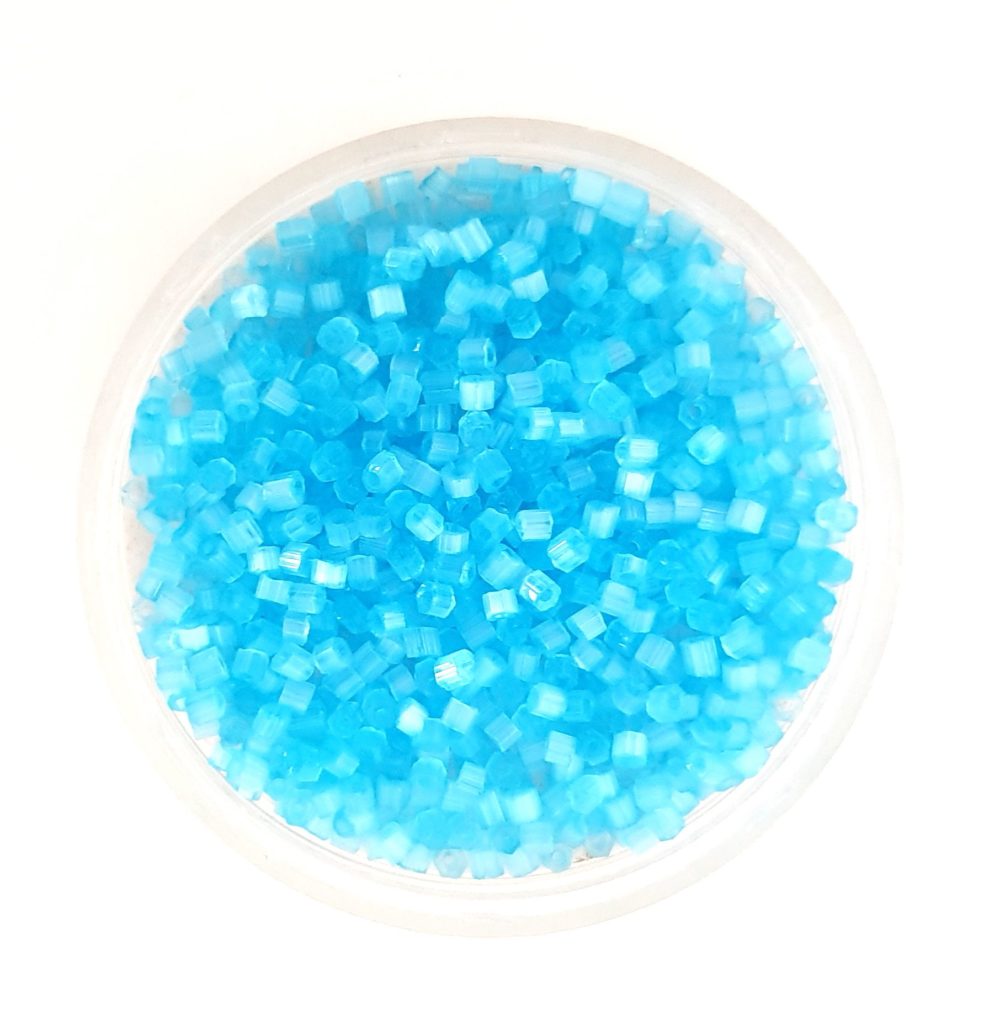10 0 Turquoise Solgel Satin Two Cut Hex Czech Seed Bead