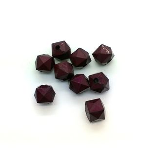 Lucite Bead Plum Facet Cube 7x7mm