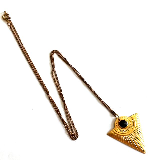 Boho Pendant Arrow Brass and Swarovski Crystal