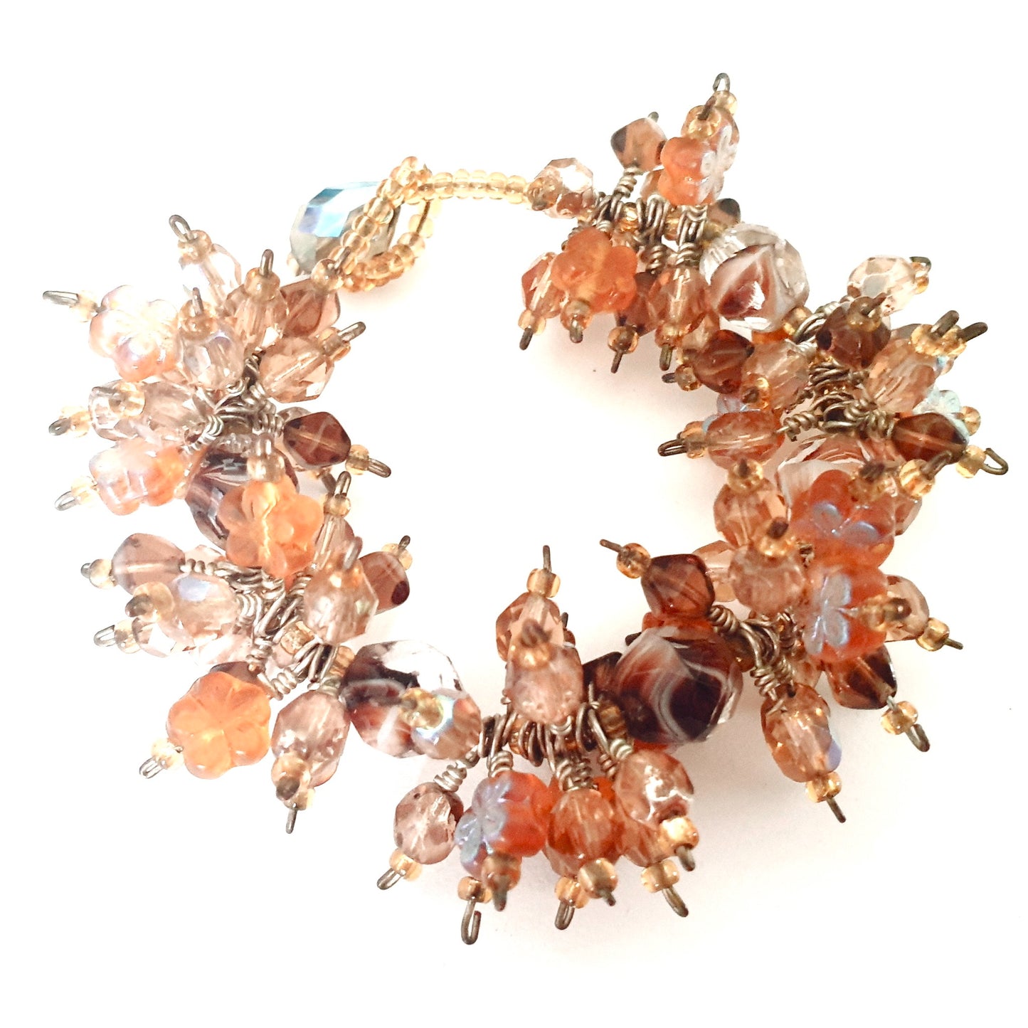 DIY Kit Ooh La La Wire Wrapped Cluster Bracelet Topaz