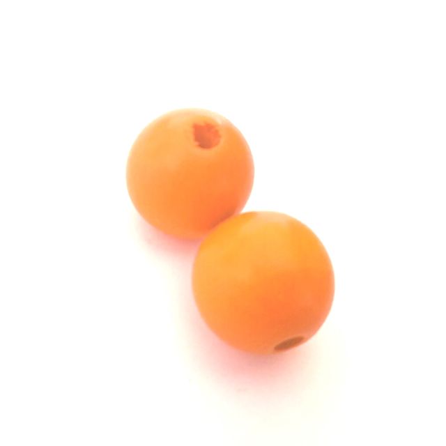 Wooden Bead Round Orange 14mm