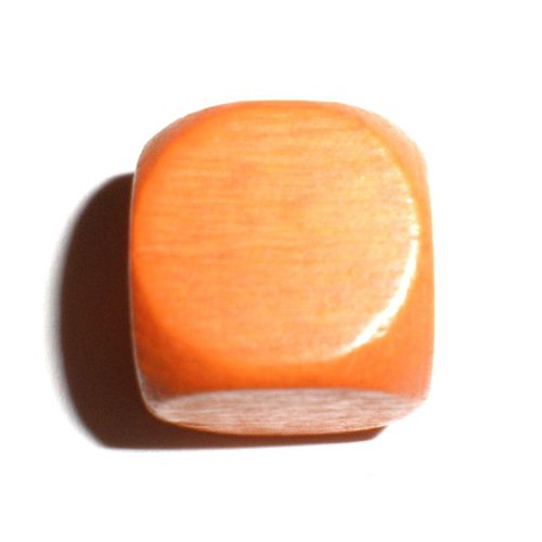 1070s Wooden Bead Orange 16mm Cube