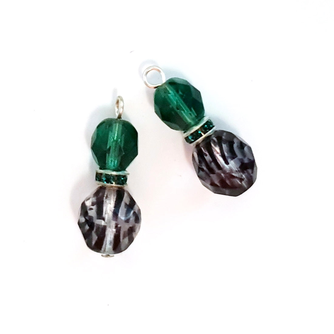 Animal Print Bead Link Crystal Drop Zebra Diamante Silver Erinite Green