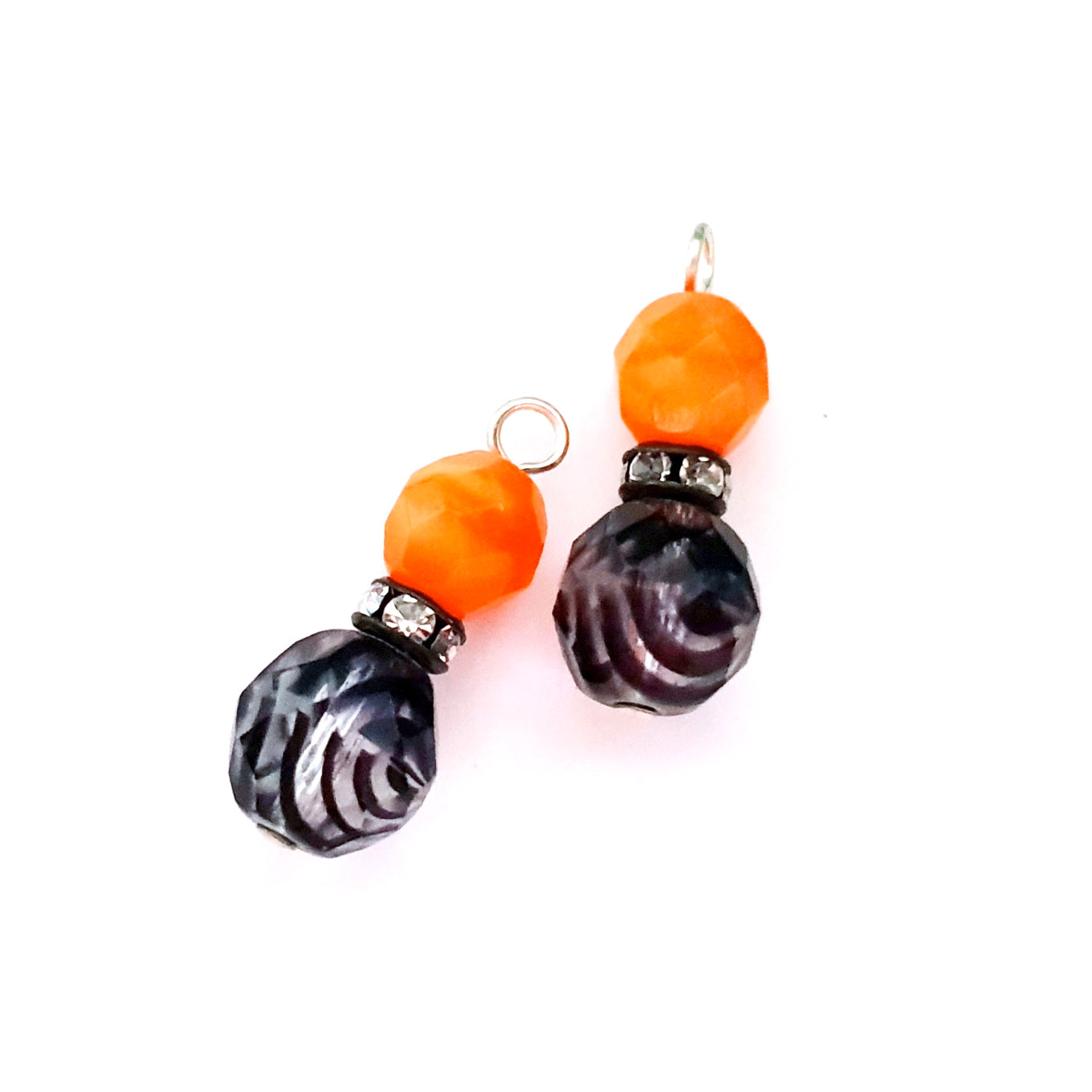 Animal Print Beaded Pendant Crystal Drop Zebra Diamante Silver Opal Pumpkin