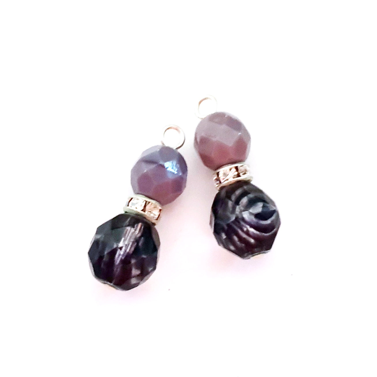 Animal Print Beaded Pendant Crystal Drop Zebra Diamante Silver Amethyst