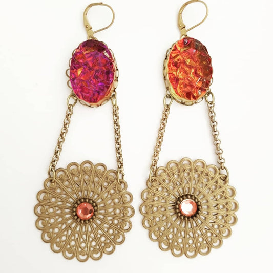 How to Use Brass Stamping Filigrees to Make Statement Chandelier Earrings
