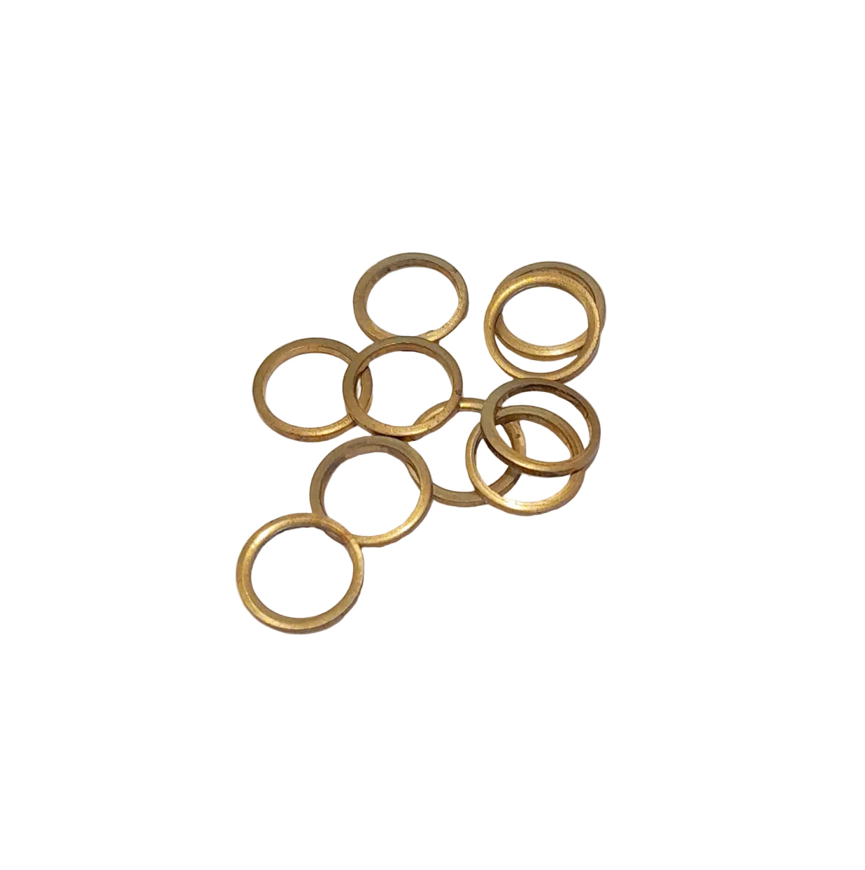 small metallic gold rings, brass spacer rings 