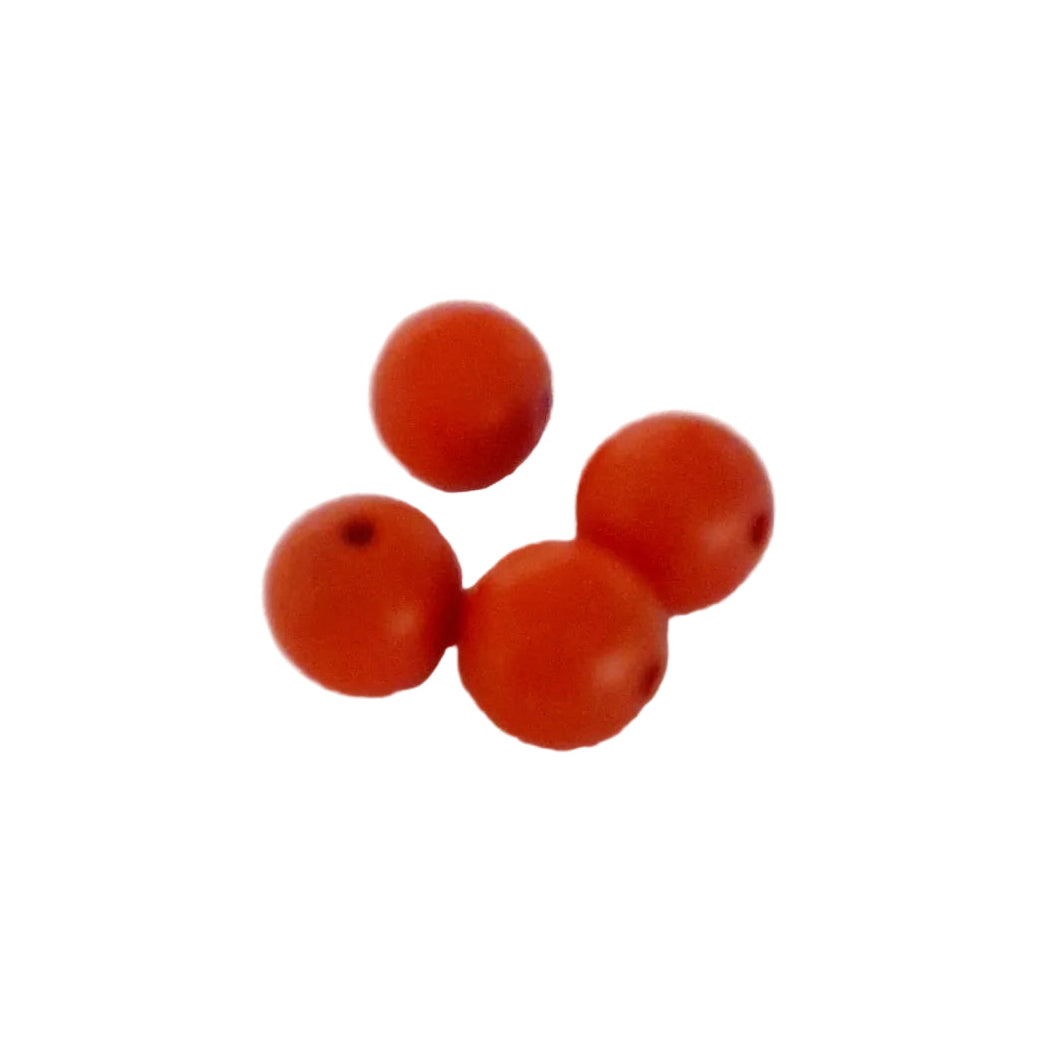wooden round orange beads with drilled holes,