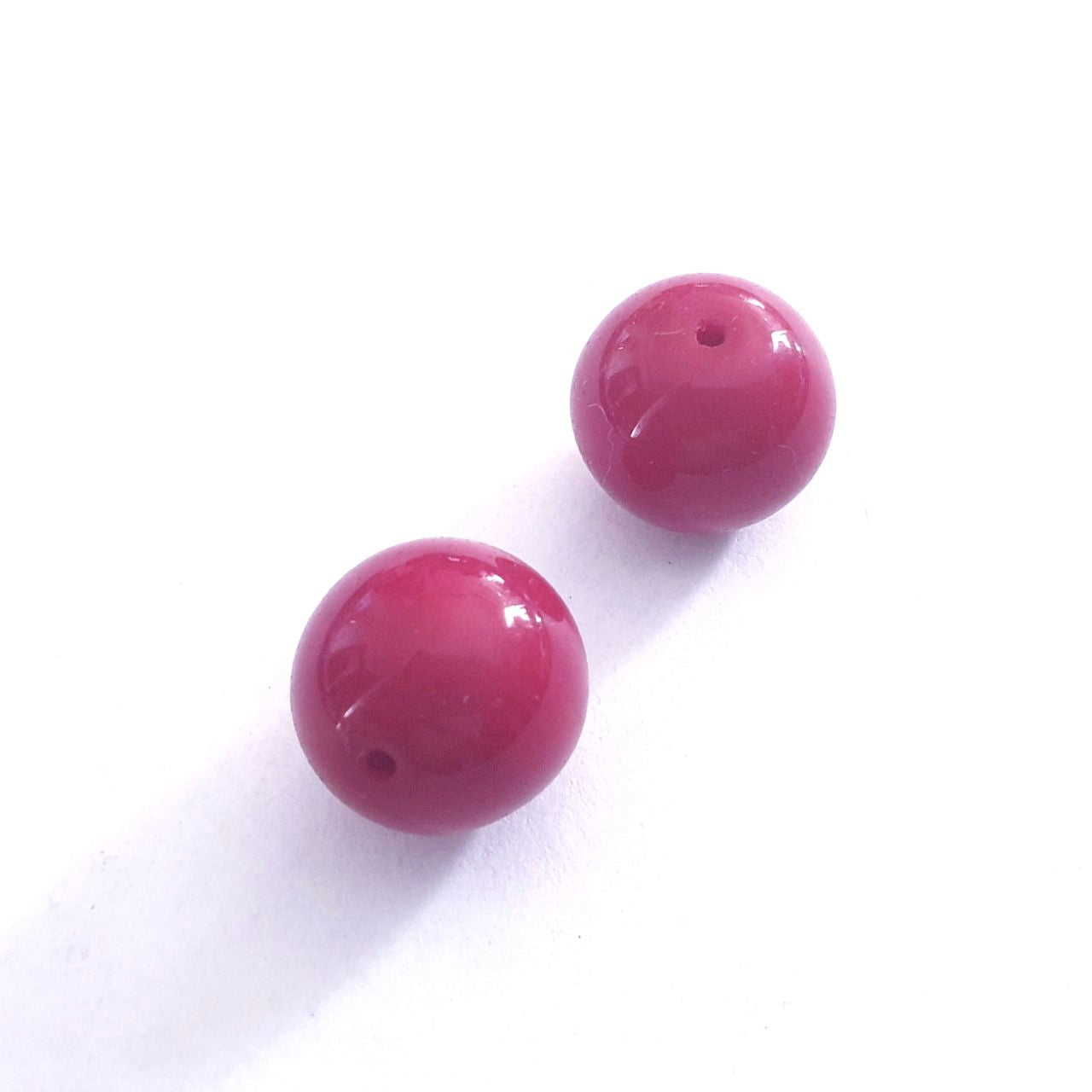 14mm Red Round Cherry Czech Glass Bead